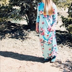 Blue Flower Print Dress